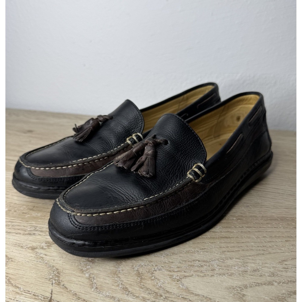 Sandro Moscoloni Vineyard Black and Brown Leather Loafer Shoes Mens‎ Size 9.5 D